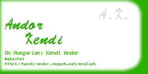 andor kendi business card